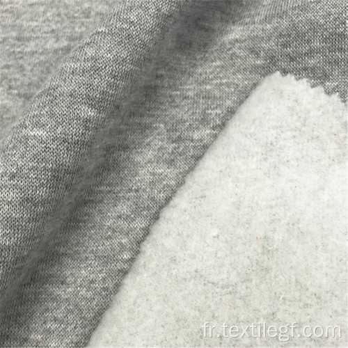 Tissus CVC de vêtement brossé tricoté en molleton de polyester